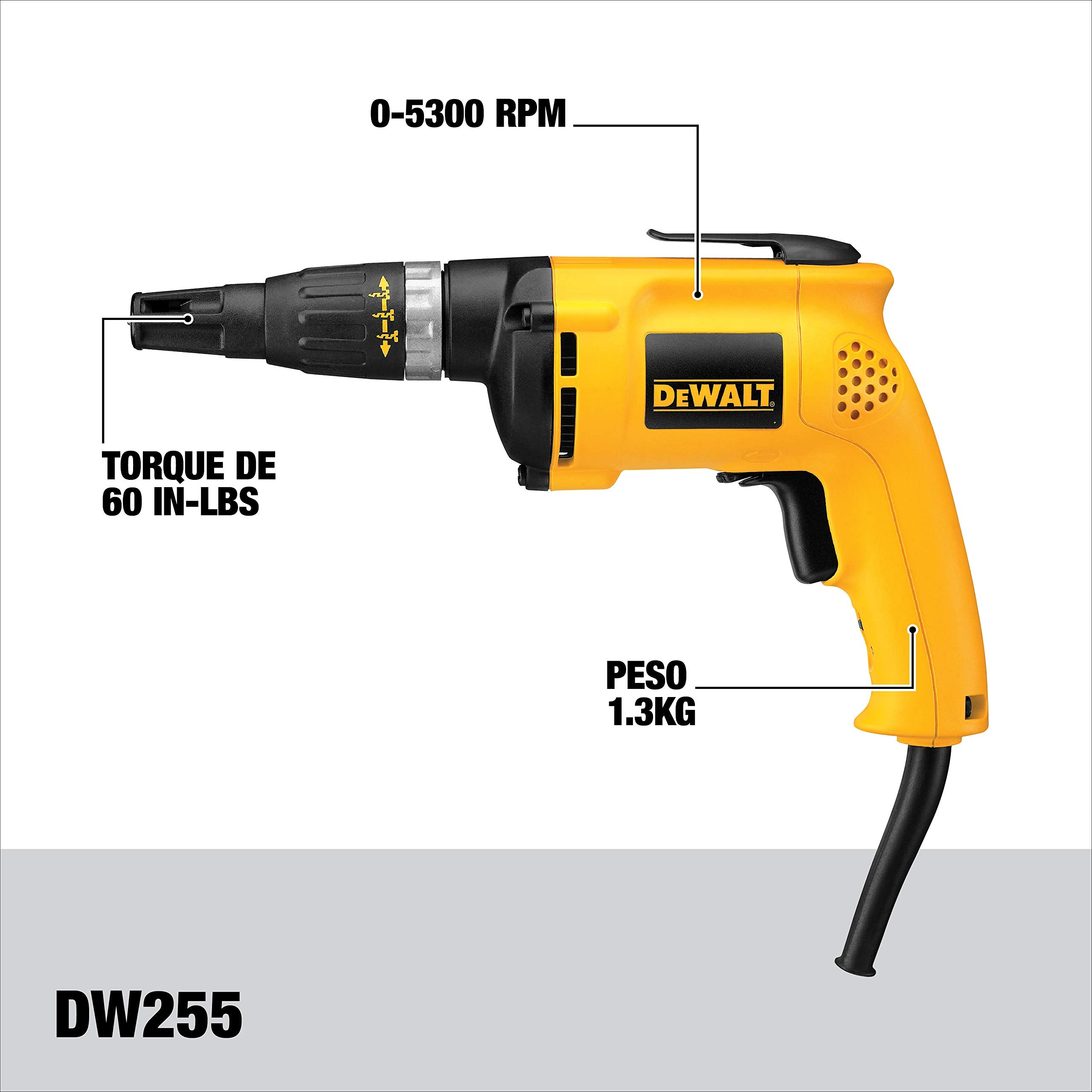 DEWALT Drywall Screw Gun, 6.0-Amp (DW255) (7924977828078)